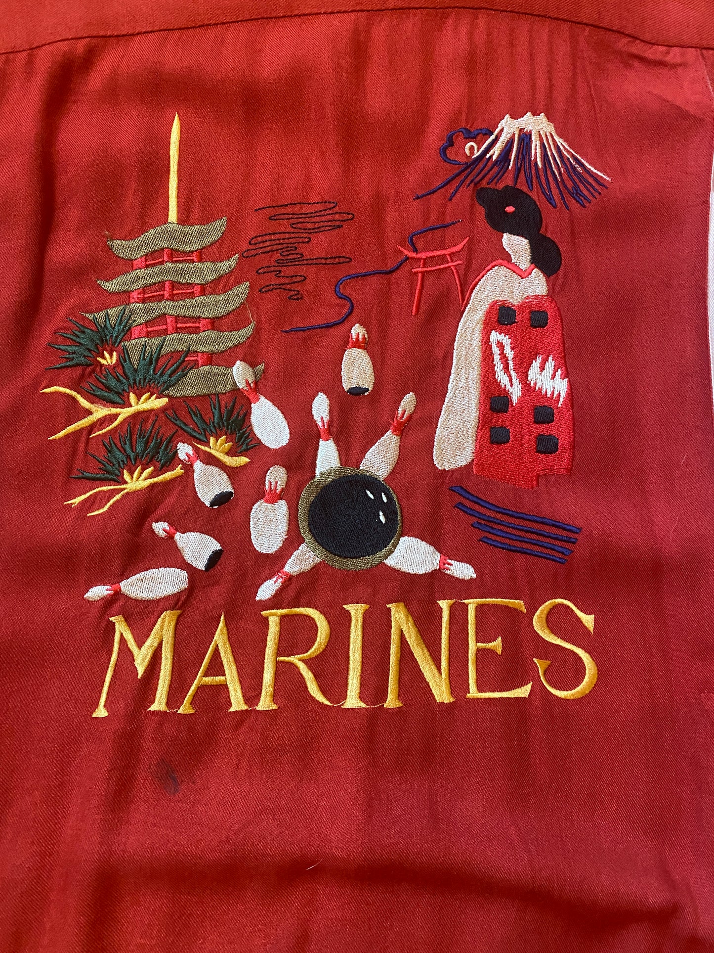 USMC Japan Souvenir Bowling Shirt Size M