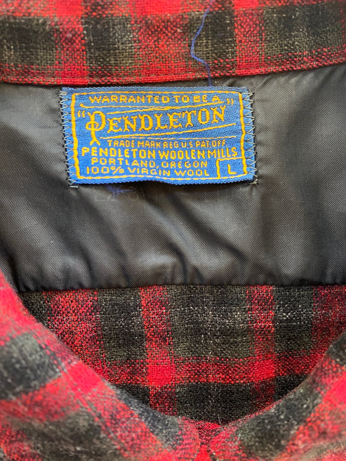 1960s Pendleton Loop Collar Oversized Wool Shirt Men's Size M/L