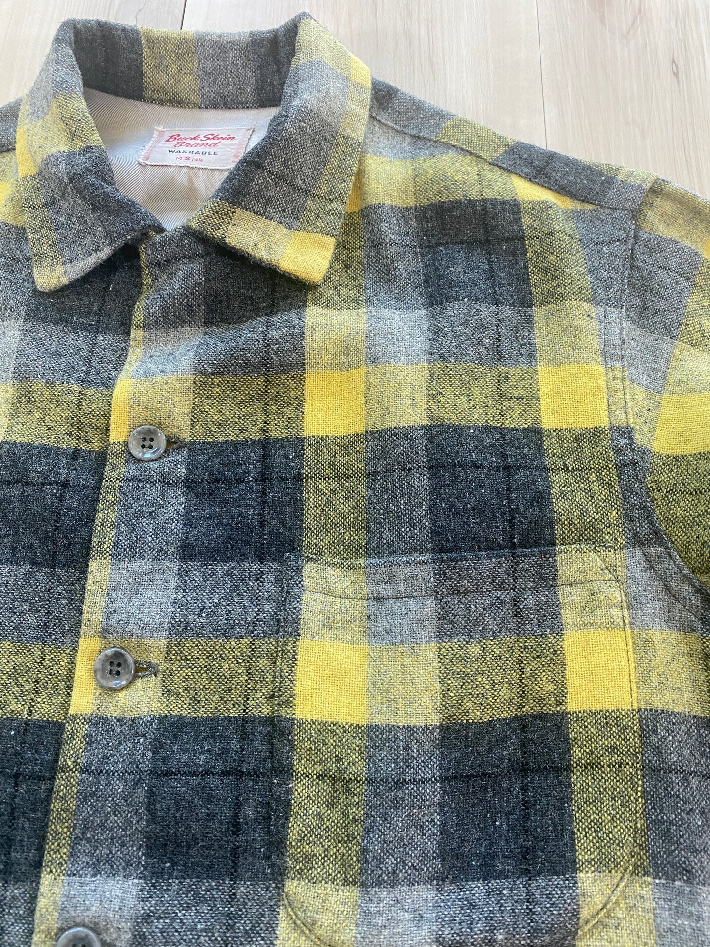1950s Buck Skein Loop Collar Wool Shirt Size S