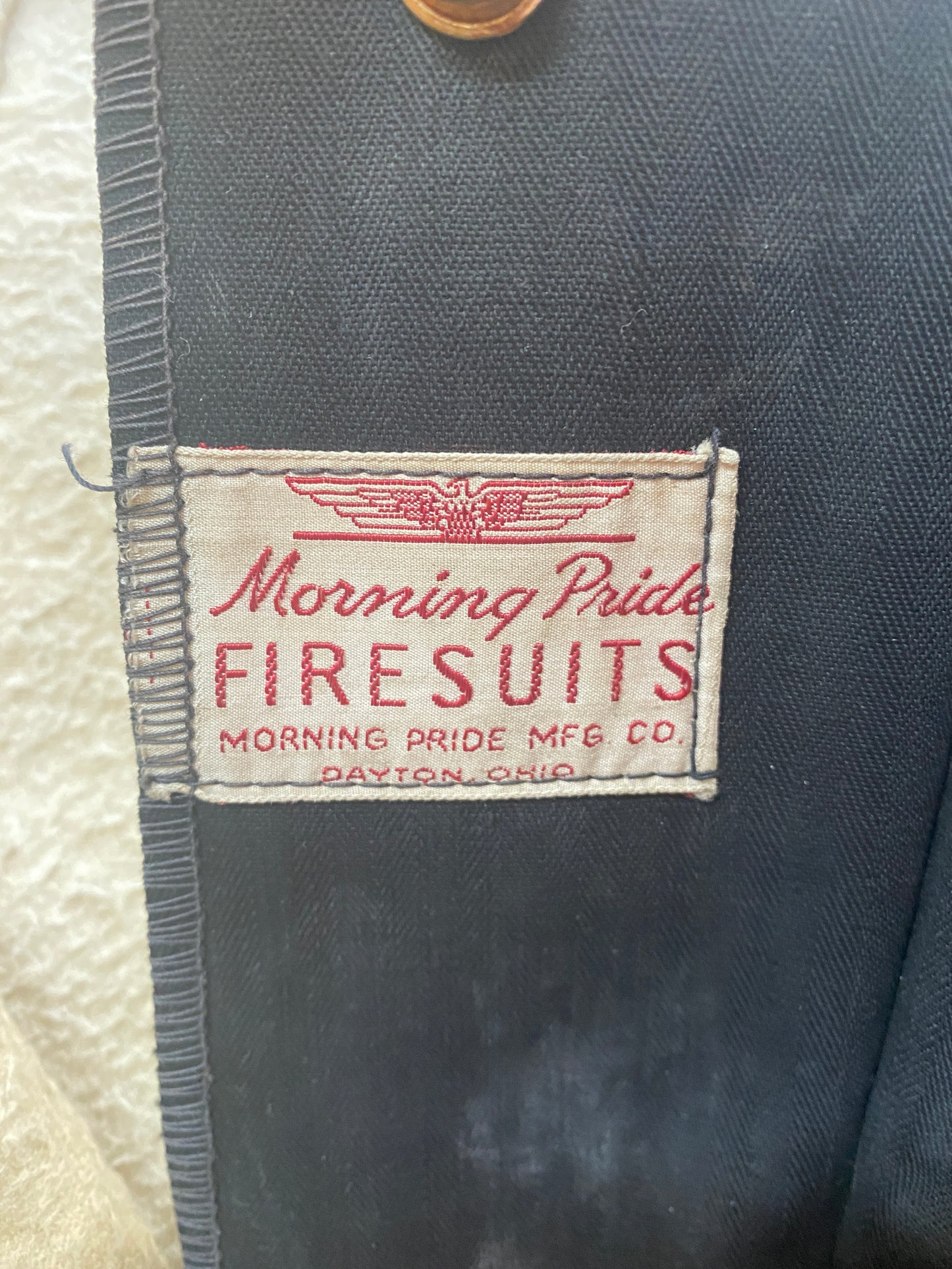 40s/50s Morning Pride Firesuits Flannel-Lined HBT Work Pants Size 33 x 26"