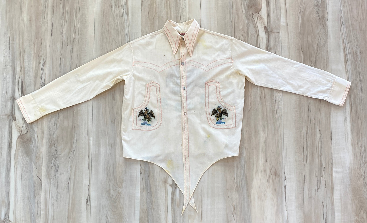 1940s Embroidered Mexican Shirt Women's Size S