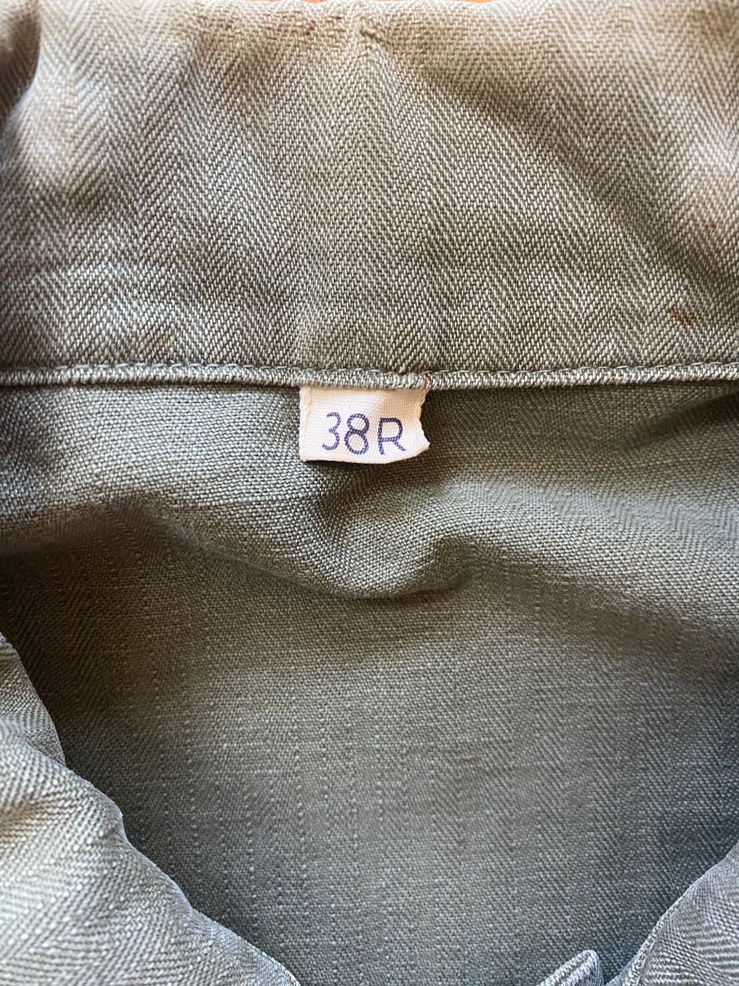 1940s HBT Hard Labor Battalion Prisoner Fatigue Jacket Size 38R