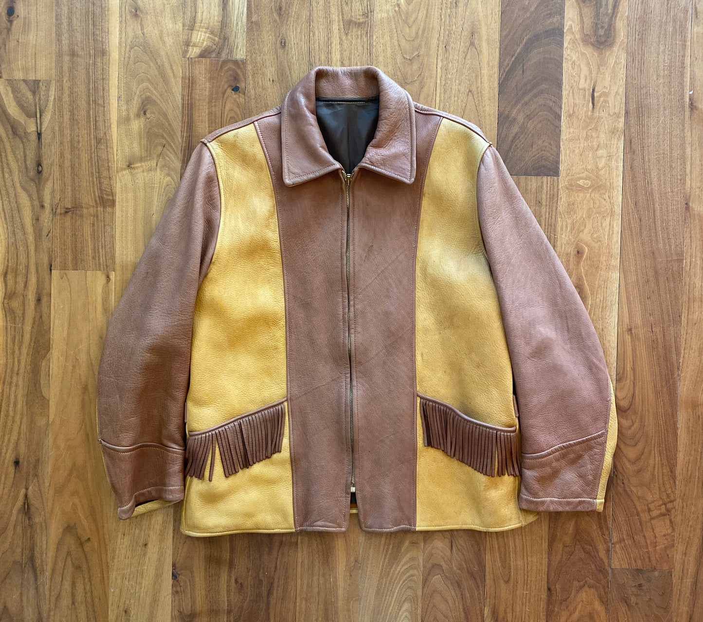 1940s Buckskin Fringe Jacket Size M